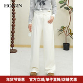 HONRN 系带女冬HK59OK128 长裤 红人简约舒适休闲裤 阔腿裤