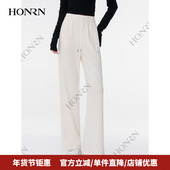 垂感直筒阔腿运动休闲裤 HONRN 红人宽松显瘦长裤 女春秋HK19OK004