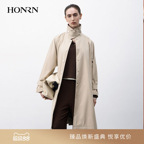 HONRN/红人中长款立领风衣外套