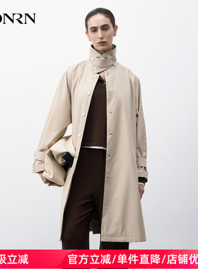 HONRN/红人中长款立领风衣外套女春HK33OF390