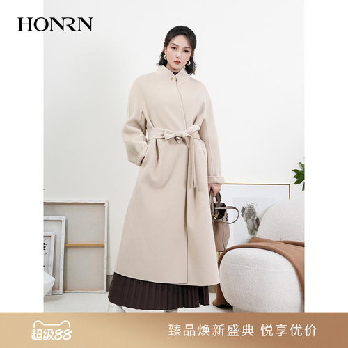 HONRN/红人双面羊毛呢子大衣外套