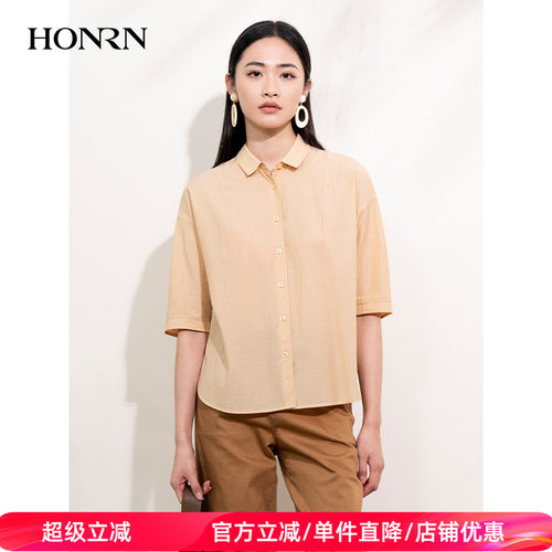 HONRN/红人宽松显瘦薄款衬衫上衣
