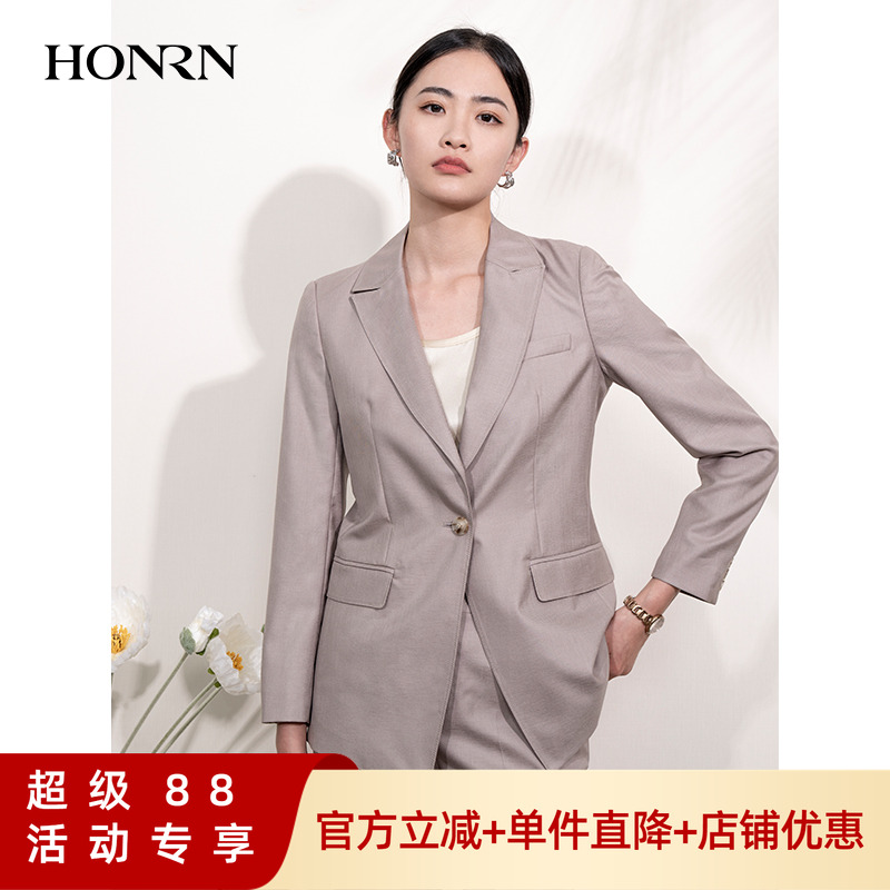 HONRN/红人休闲气质修身显瘦西服西装外套上衣女春秋HI11OS491