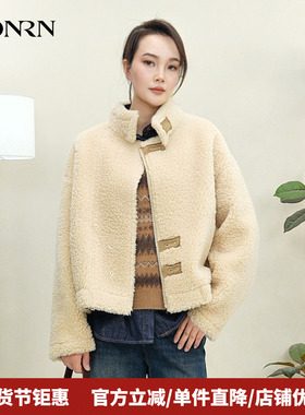 HONRN/红人绵羊毛两面穿保暖外套女冬HK59PM130