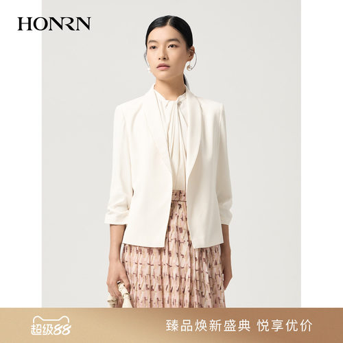 HONRN/红人青果领七分袖西装外套