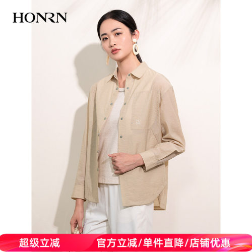 HONRN/红人长袖宽松显瘦衬衫上衣