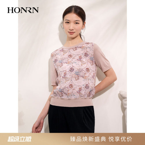 HONRN/红人桑蚕丝真丝薄款针织衫
