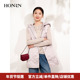 HONRN 红人休闲防风立领连帽轻薄夹棉马甲外套女春秋款 HI11MA499
