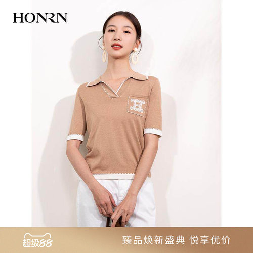 HONRN/红人桑蚕丝真丝棉针织衫
