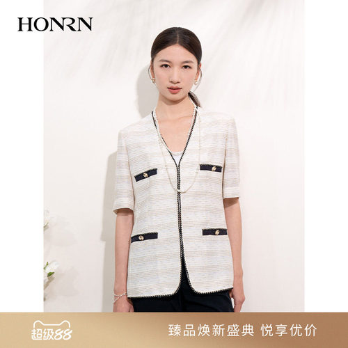 HONRN/红人小香风针织开衫外套