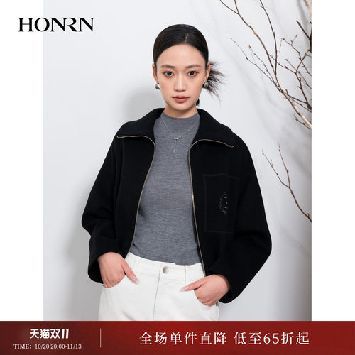 HONRN/红人山羊绒羊毛呢子外套