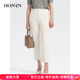 女春秋款 显瘦九分直筒垂感休闲裤 HH33OK422 红人米白修身 HONRN