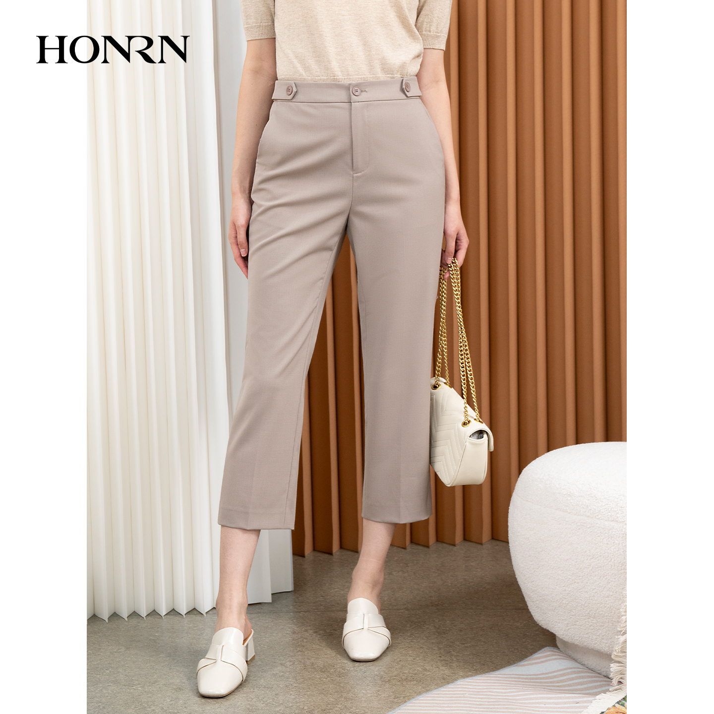 HONRN/红人九分直筒休闲裤西装裤