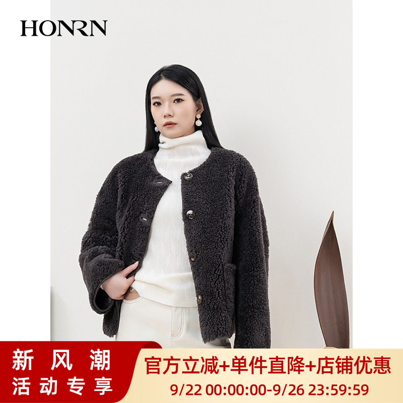HONRN/红人短款羊毛外套上衣