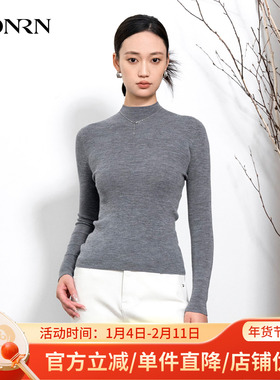 HONRN/红人半高领长袖羊毛衣针织衫上衣打底衫女秋冬HK59OM019