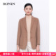 领大衣外套女秋冬HI55OD016 驼色羊毛呢子西装 HONRN 红人气质修身