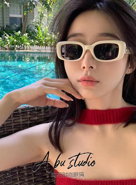 2023新款方形白色高级感太阳眼镜偏光女辣妹复古美式gm墨镜凹造型