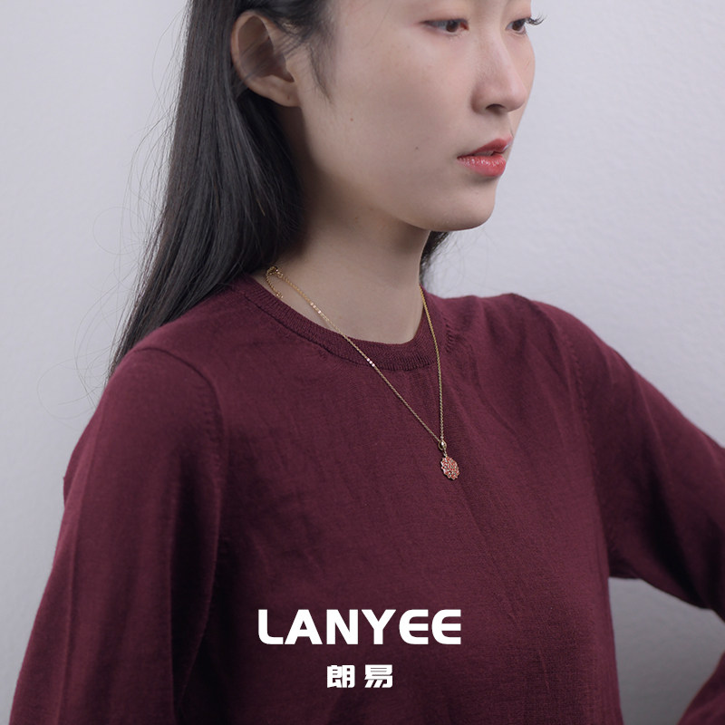 LANYEE宝相花项链女国风敦煌设计感简约百搭锁骨链高级感轻奢颈链