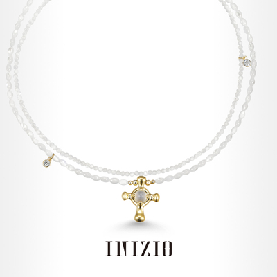 INIZIO新品灵露系列十字双珠链