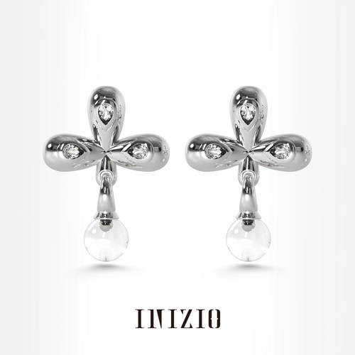 INIZIO若水十字花耳环精致气质