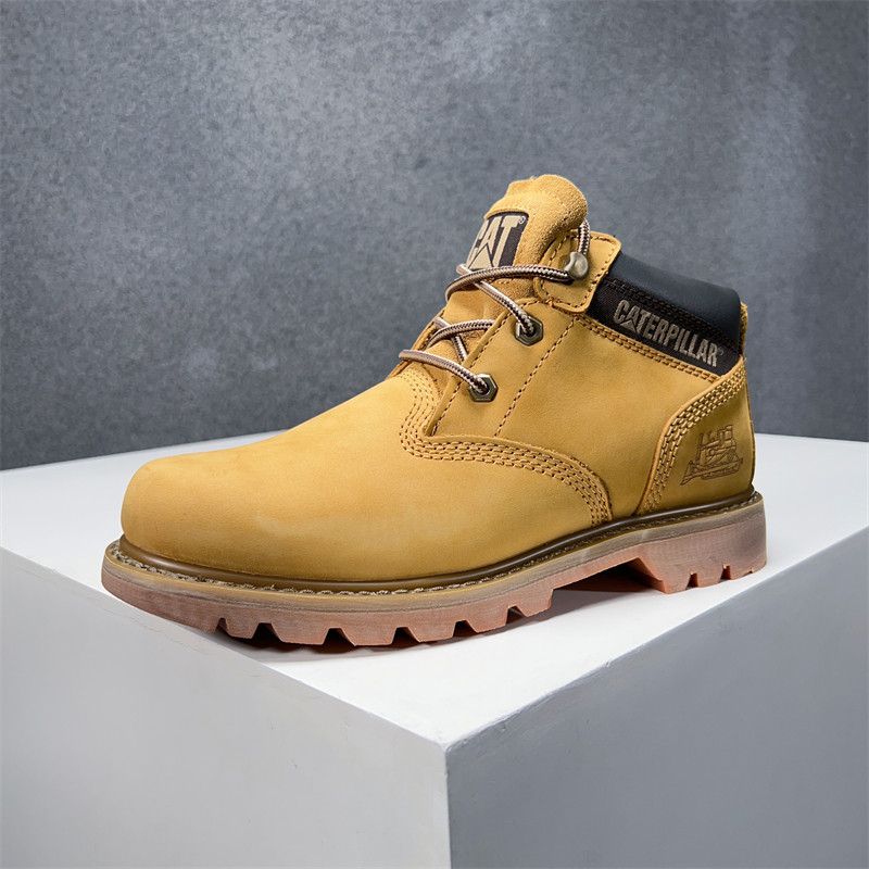 CAT卡特男鞋中帮马丁靴工装大黄靴秋冬户外经典真牛皮短靴款耐磨