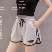 女短裤 复古宽松健身跑步高腰阔腿休闲裤 外穿夏季 美式 棉 薄款 运动裤