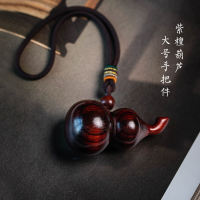 Natural green sandalwood gourd handle piece, purple sandalwood carved portable cultural and artistic pendant, sandalwood decorative item, men's stress-relieving pendant thumbnail 7
