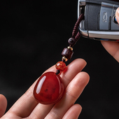 天然玛瑙原石汽车钥匙扣新款 创意包挂饰 男女手工编织钥匙挂件个性