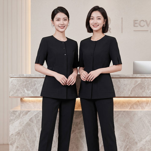 美容院工作服女高端美容师套装夏