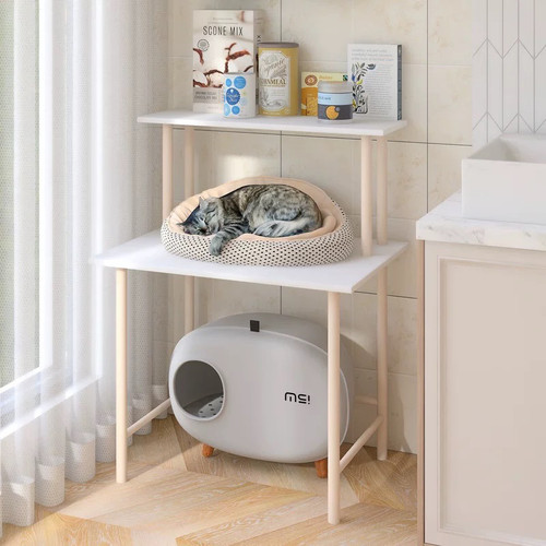 小佩猫砂盆置物架猫厕所上方阶梯架猫窝宠物用品收纳架多层高脚架