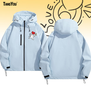 美式休闲keith haring凯斯哈林创意冲锋夹克男女春秋新款休闲外套