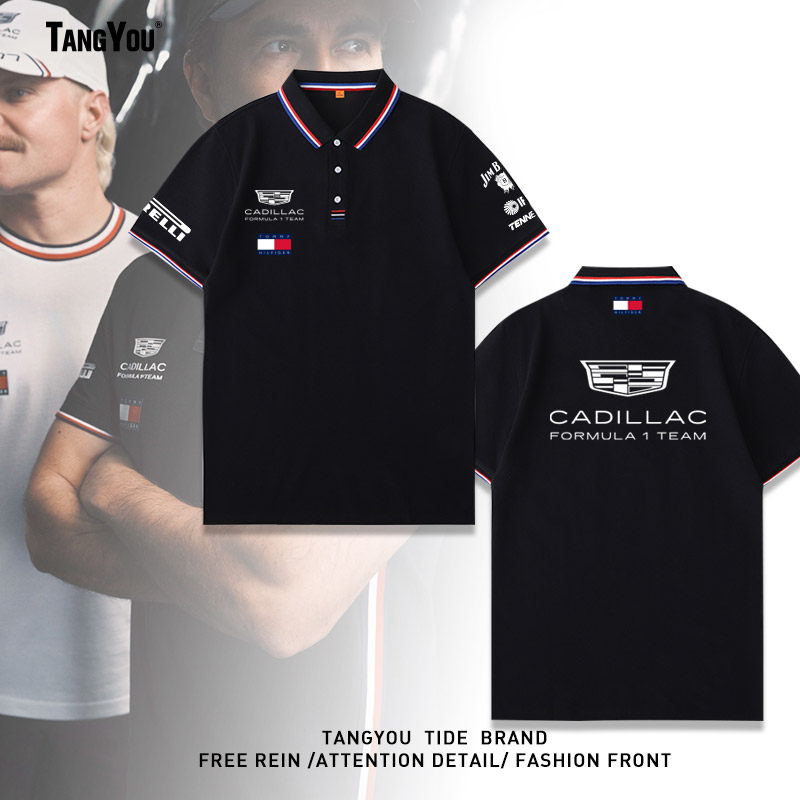 定制2026凯迪拉克F1车队周冠宇佩雷兹同款队服POLO衫短袖工装上衣