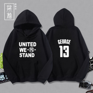 PG13保罗乔治运动篮球UNITED WE STAND学生休闲卫衣连帽加绒外套
