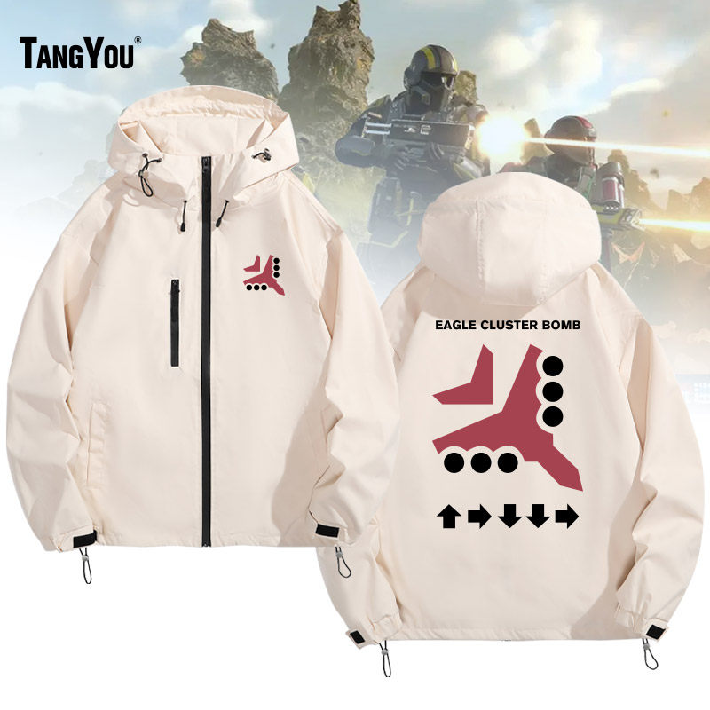 绝地潜兵2地狱潜兵游戏联名外套男新款秋季宽松休闲连帽保暖夹克