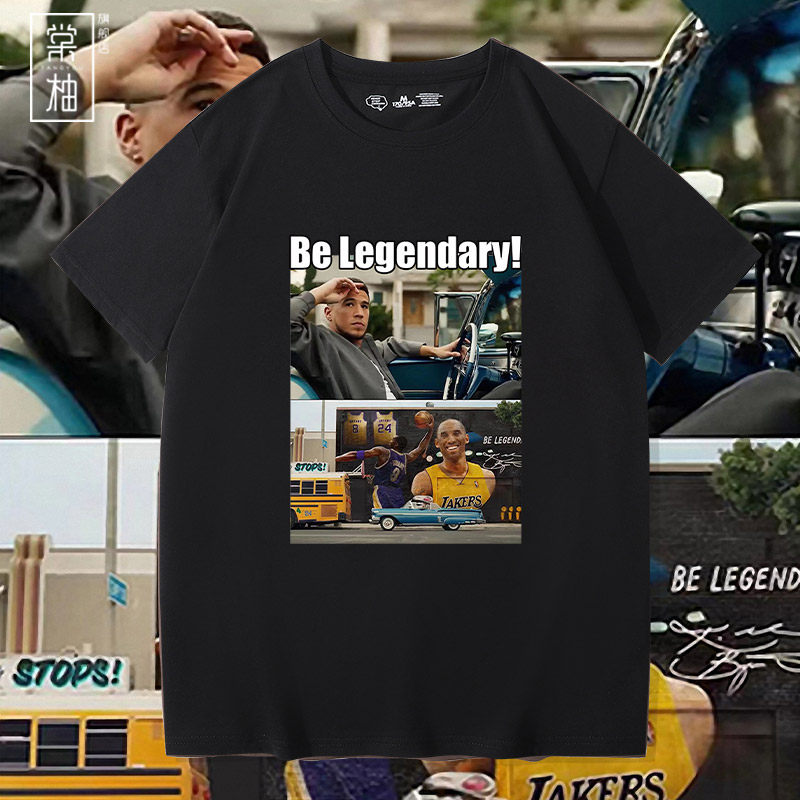 篮球纪念运动T恤75周年德文布克致敬科比Legendary成为传奇男短袖