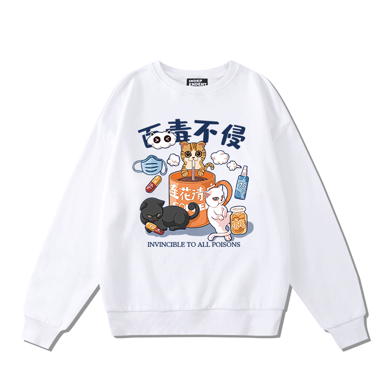 棠柚卡通动漫连帽圆领卫衣