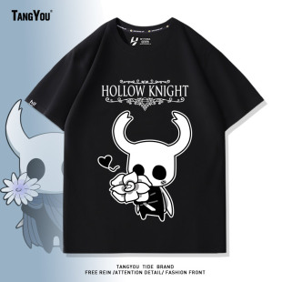 纯棉学生衣服 T恤男女夏季 空洞骑士Hollow Knight联名游戏周边短袖