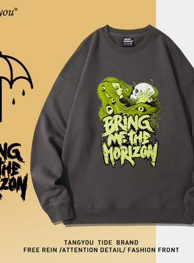 美式复古卫衣Bring Me the Horizon金属核乐队BMTH雨伞潮流男上衣