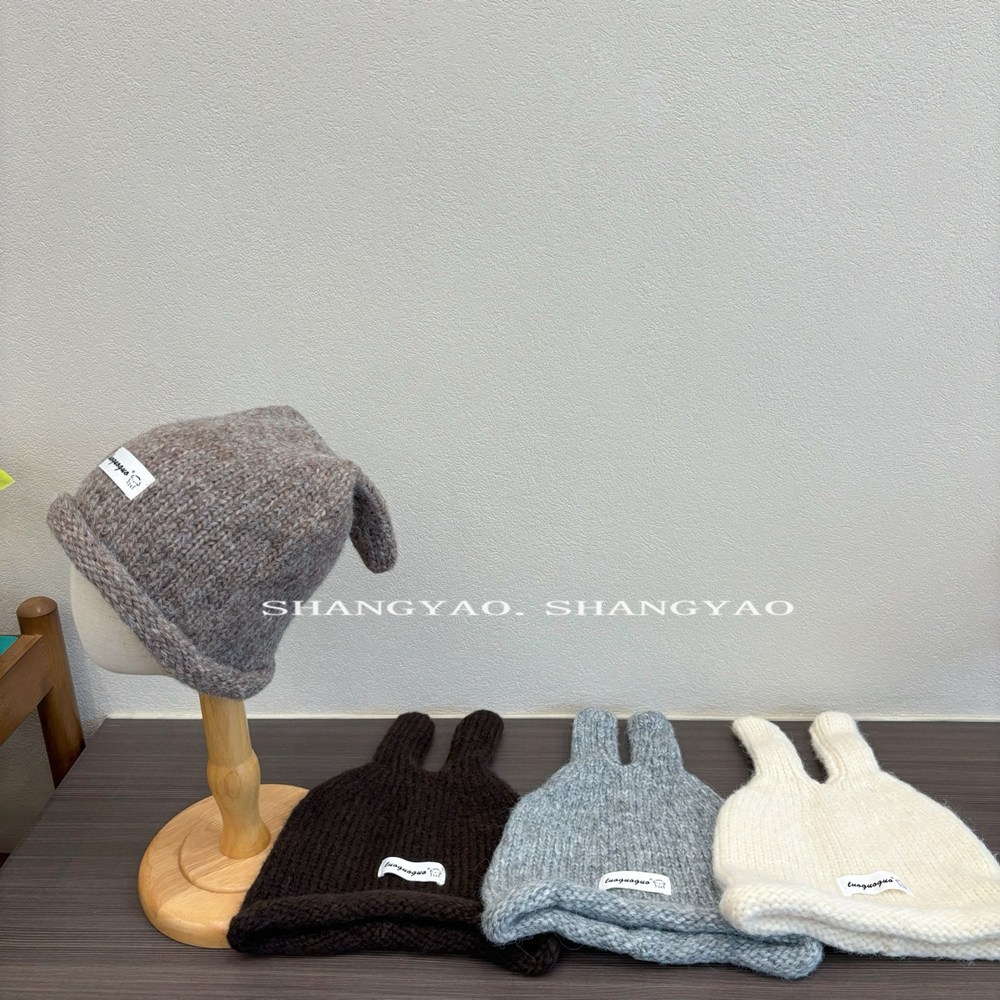 儿童帽子秋冬可爱耳朵时尚针织毛