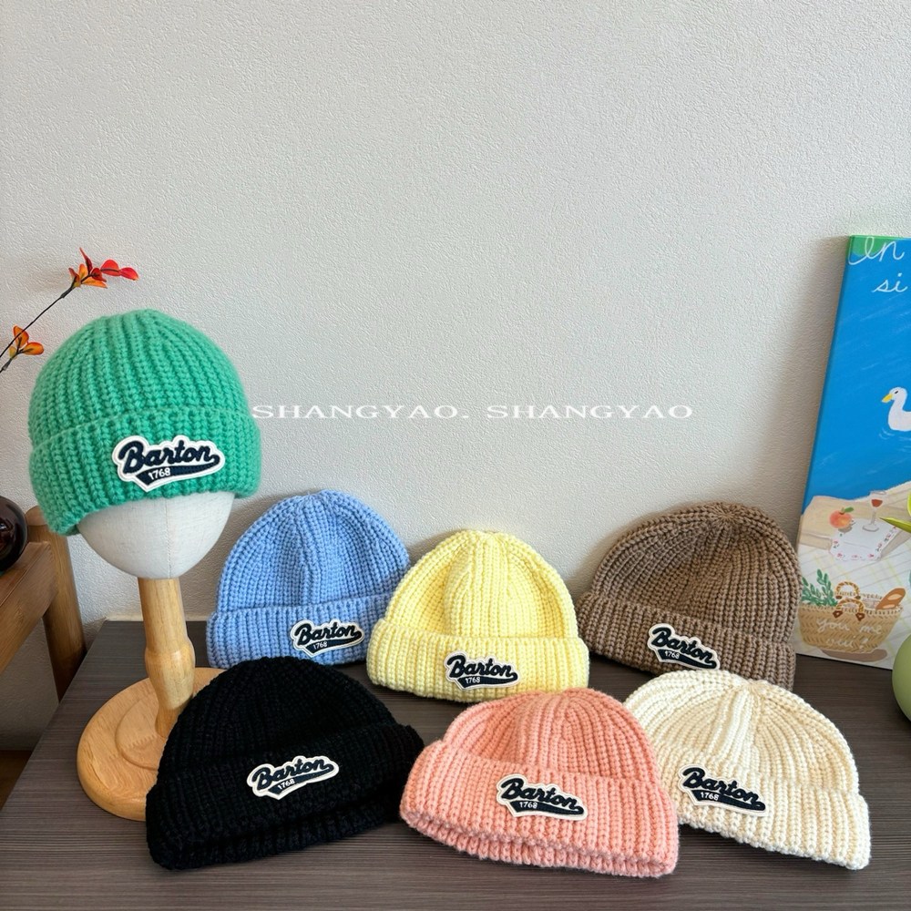 儿童帽子瓜皮帽日系时尚毛线帽糖