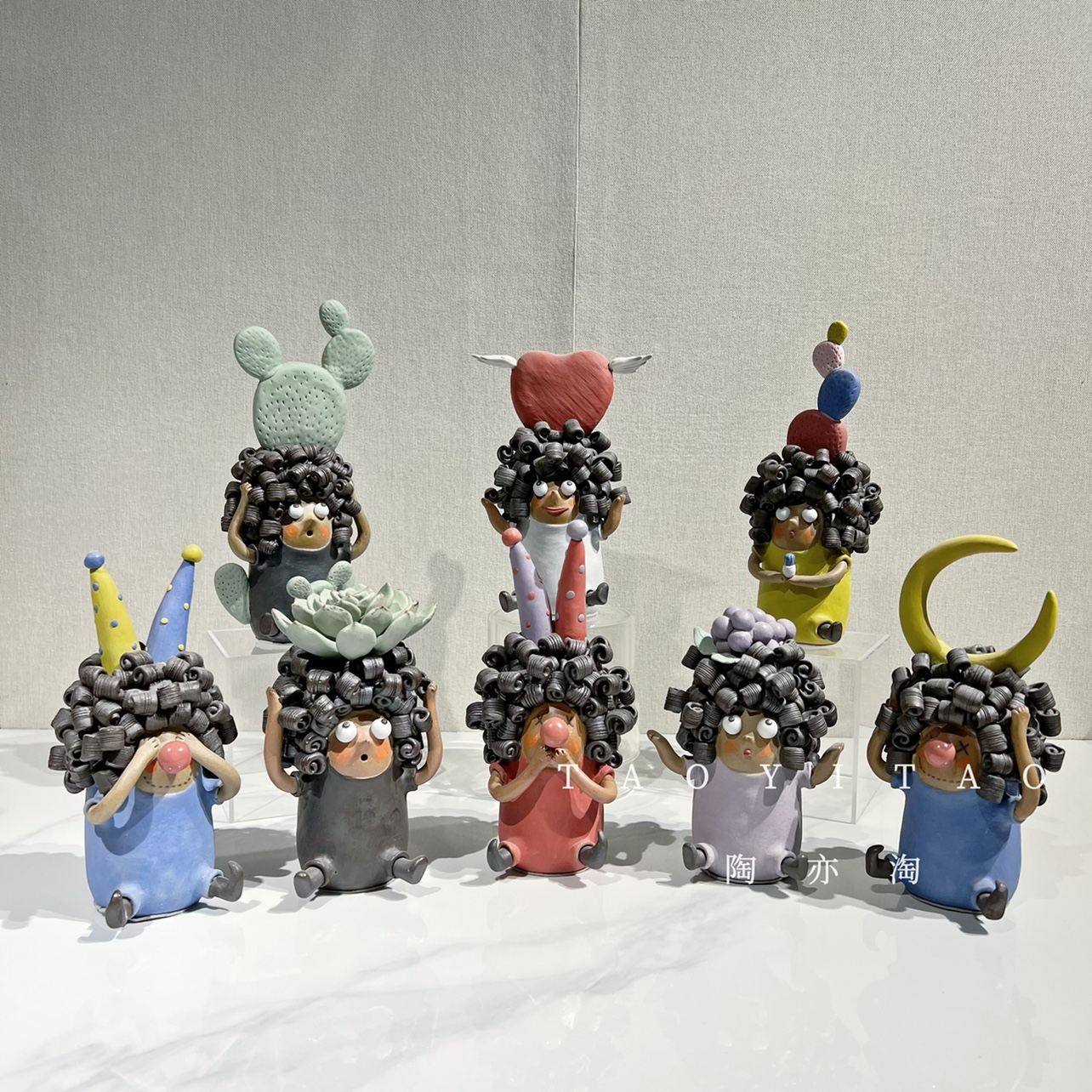 现代简约儿童房摆件手工创意日式陶瓷桌面陈设少女个性多肉小礼物