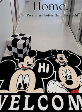 米奇入户门地垫pvc进门门口脚垫玄关可裁剪耐脏耐磨防滑进门垫子