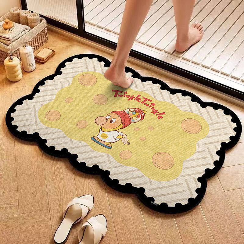 卡通高级感浴室地垫卫生间硅藻泥吸水洗手池厕所门口防滑耐脏脚垫