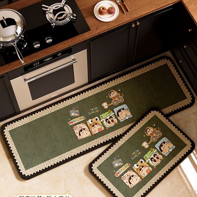 轻奢高级感2025新款卡通厨房地垫防滑耐脏吸水地垫长款长条脚垫