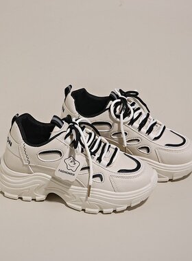 秋季女鞋新款透气小白鞋子女百搭韩版厚底运动鞋休闲跑步老爹R-21