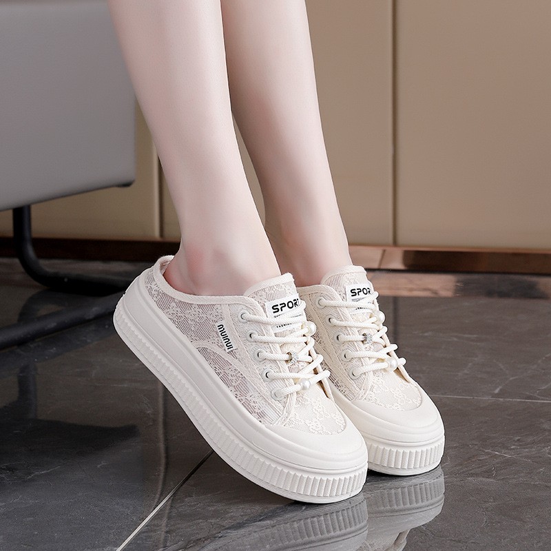 2025夏季新款凉拖鞋女孕妇外穿踩屎感防滑网面透气包头半拖鞋kl47