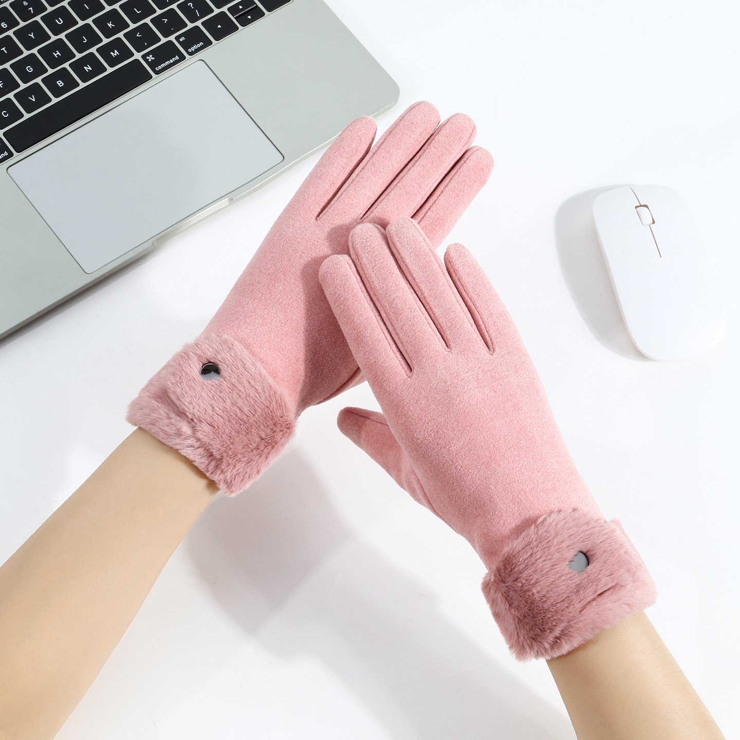 保暖手套秋冬季女士加绒加厚防寒开车冬天触屏户外电动车骑行SD01