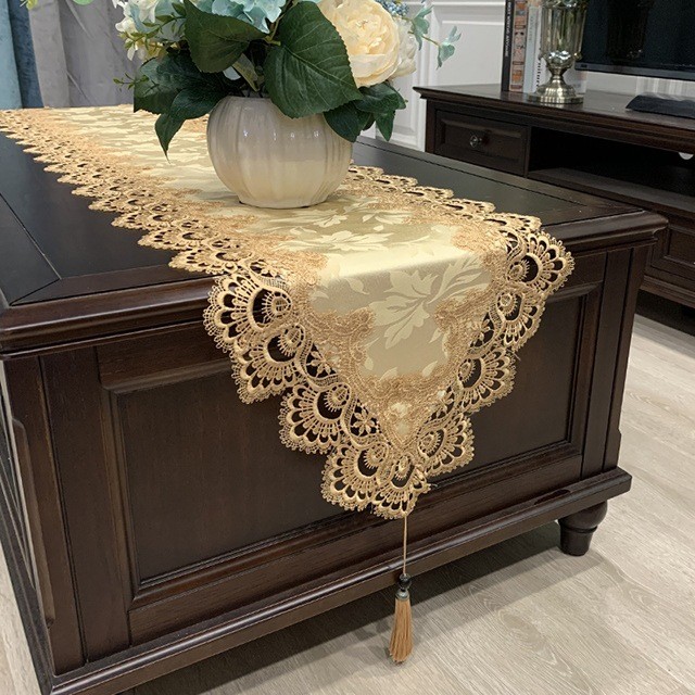 茶几蕾丝布艺桌旗电视柜桌布北欧现代简约欧式餐桌长条布DF48