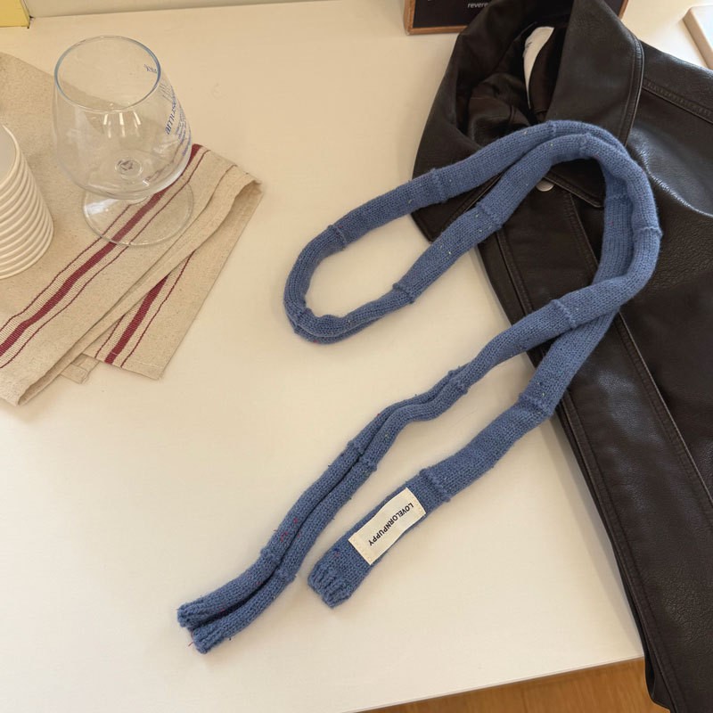 原创设计竹节小细条韩国细窄长款Y2k毛绒细围巾辣妹穿搭时髦SD45