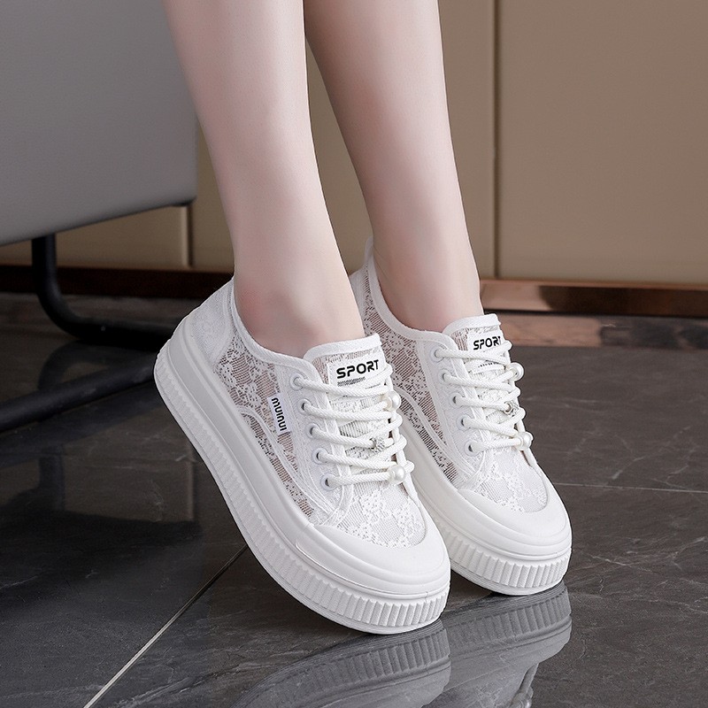 网面透气小白鞋女学生韩版2025年夏季新款百搭时尚运动板鞋女kl18